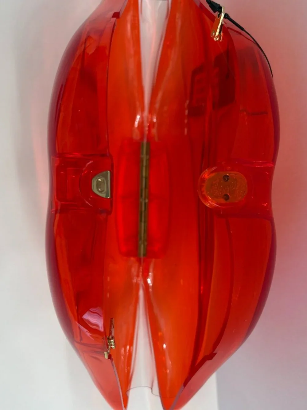 Lips Shaped Bag - Kisses - Lipstick Purse- Hardshell Crossbody / Clear Red - NWT